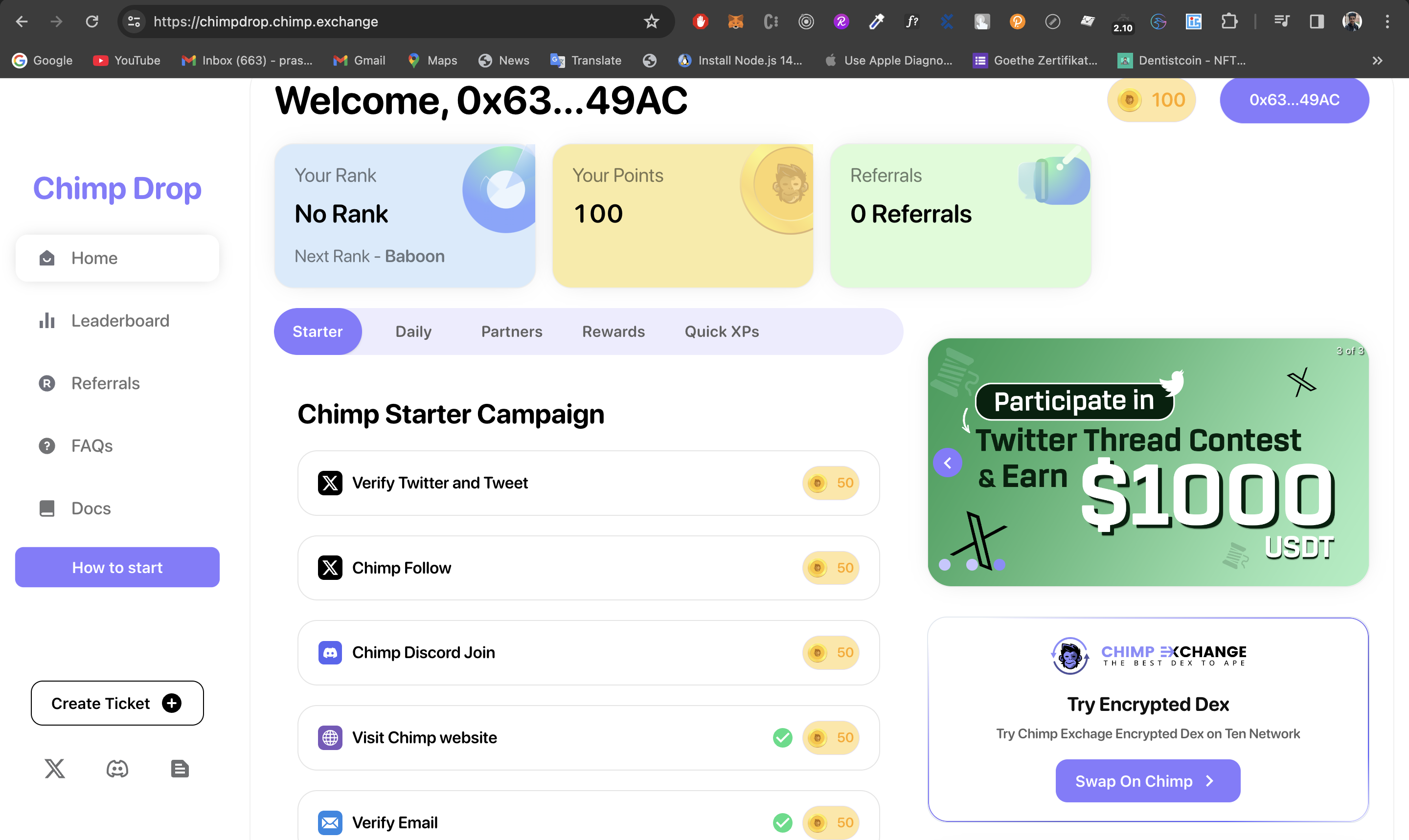 ChimpDrop Airdrop Campaign Website