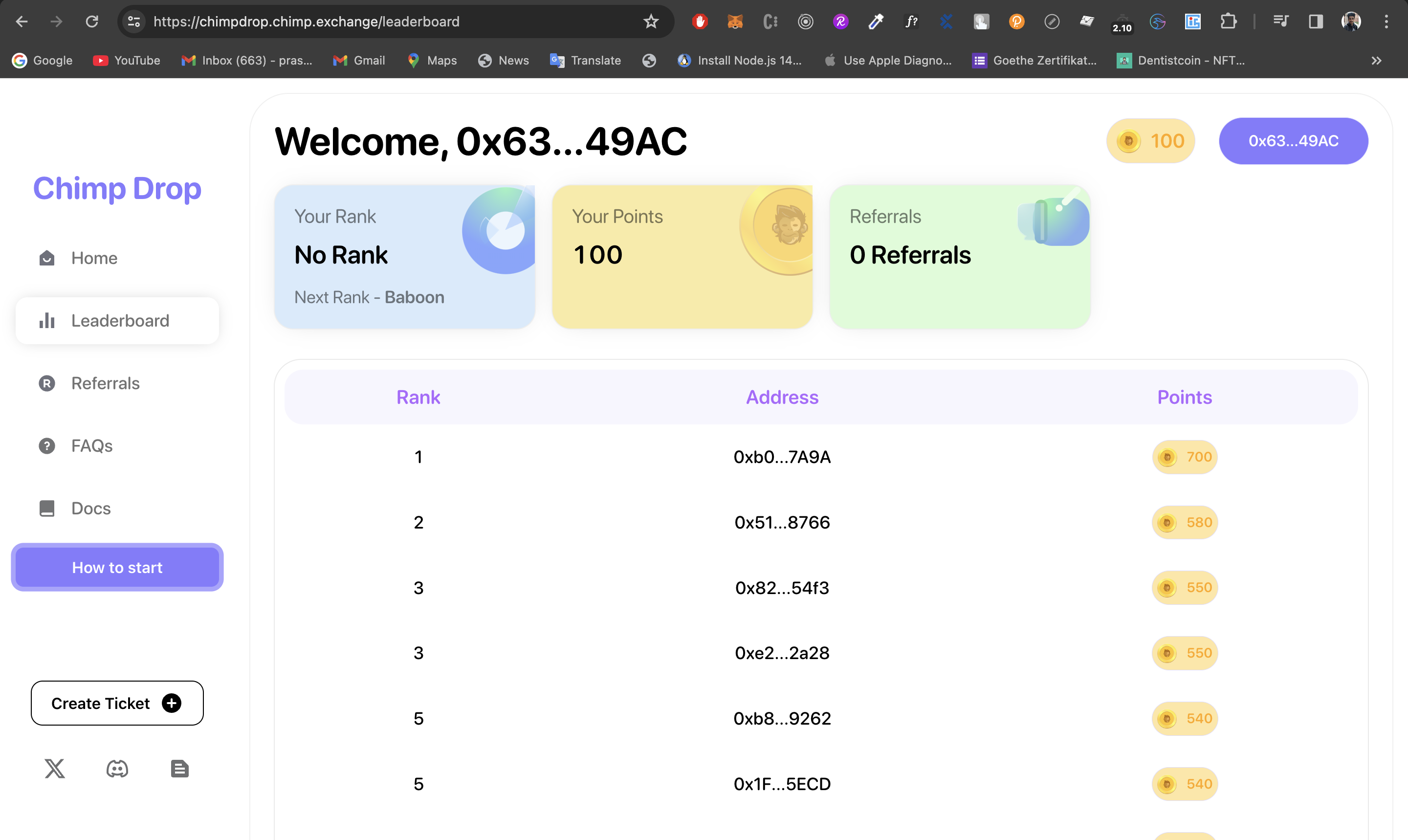 ChimpDrop Airdrop Campaign Website