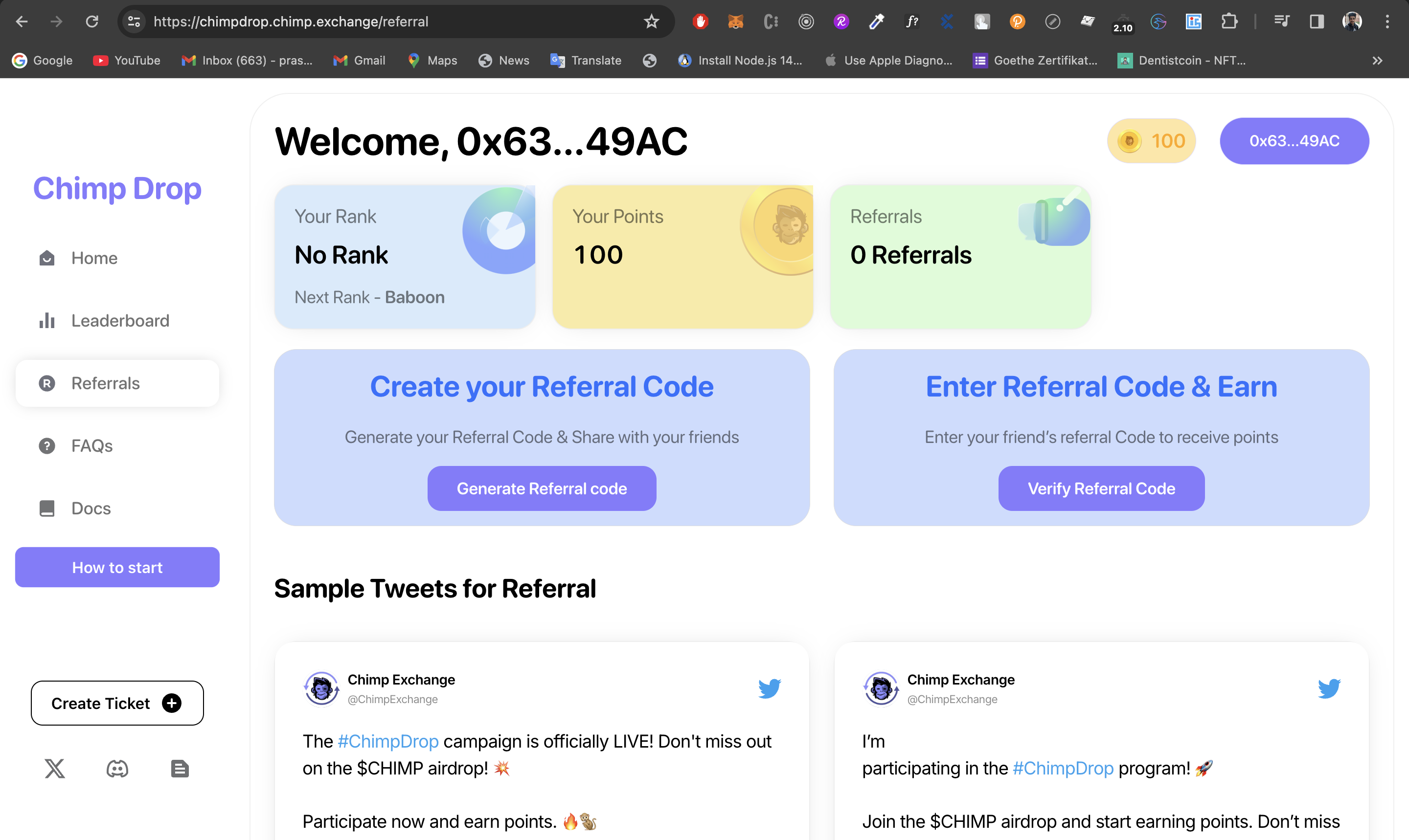 ChimpDrop Airdrop Campaign Website